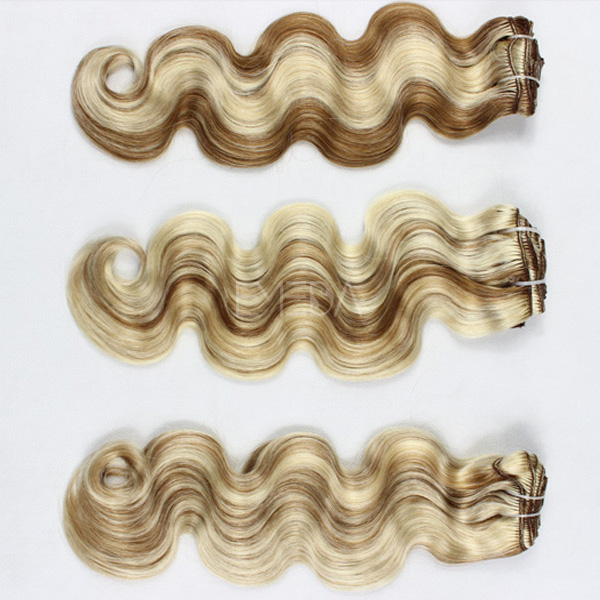 full head blonde clip in hair extensions lp116